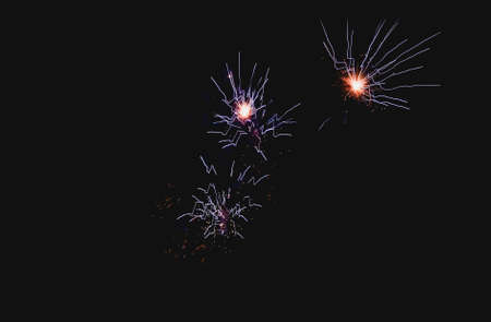 Abstract colored firework background with free space for textの写真素材