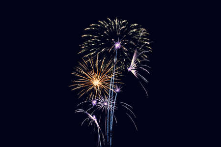 Abstract colored firework background with free space for textの写真素材