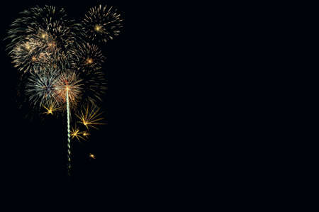 Abstract colored firework background with free space for textの写真素材