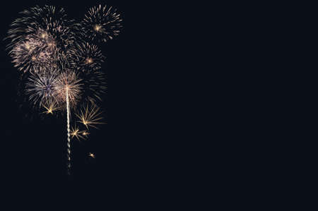 Abstract colored firework background with free space for textの写真素材
