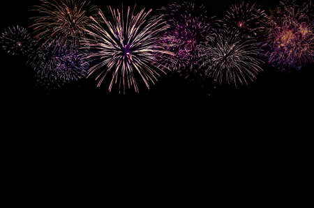 Abstract colored firework background with free space for textの写真素材