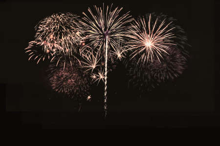 Abstract colored firework background with free space for textの写真素材
