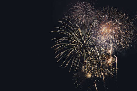Abstract colored firework background with free space for textの写真素材