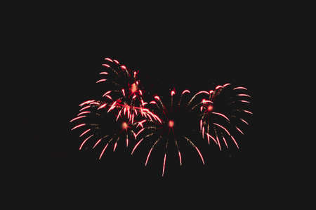 Abstract colored firework background with free space for textの写真素材