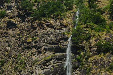 Small waterfall on the mountain sideの写真素材