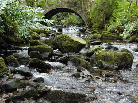 river flowing through scenic bridge located in county Kerry, Ireland