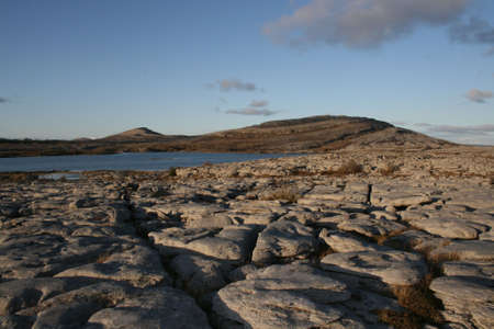 Barren limestone landscape in county Clare Irelandの写真素材