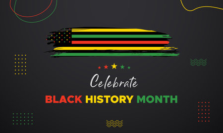 Black History Month celebrated. February national black history month African American vector illustration Template for background, banner, card, poster with text inscriptionのイラスト素材