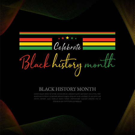 Black History Month celebrated. February national black history month African American vector illustration Template for background, banner, card, poster with text inscriptionのイラスト素材