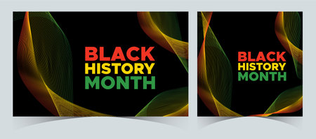 Set of Black History Month celebrated. February national black history month African American illustration Template for background, banner, card, poster with text inscriptionのイラスト素材
