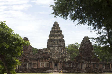 ancient stone carving at korat thailandの写真素材