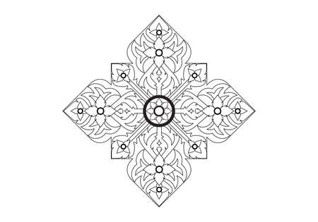 Thai basic ornament can be apply for tattoo ,pattern or background のイラスト素材