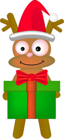 colorful christmas  ,  gift box , deerの写真素材