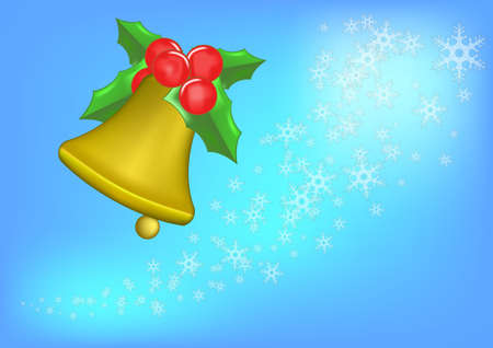 Background of christmas bell and white snow .の写真素材