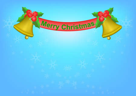 Background of christmas bell and golden ribbon .の写真素材