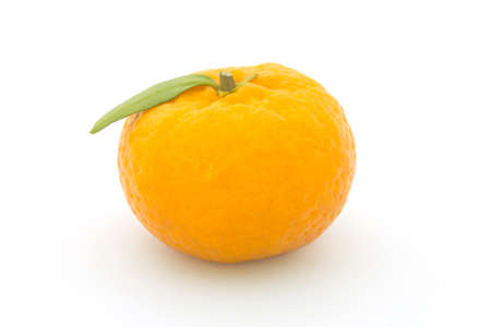 Orange fruit isolated on white background  の写真素材