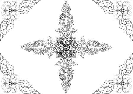 Thai pattern can be apply for tattoo ,pattern or backgroundのイラスト素材