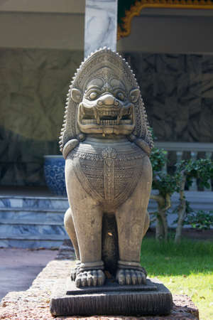 The Lion statue made from sand stone の写真素材