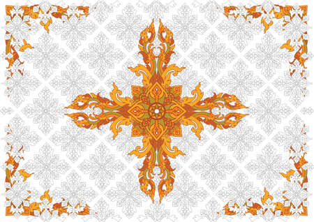 Thai pattern can be apply for tattoo ,pattern or backgroundのイラスト素材