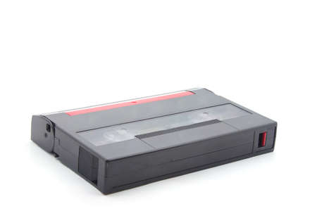 Hi8 video tape cassette on white background  の写真素材