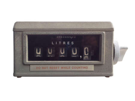 This vintage Meter gas pump on whiteの写真素材