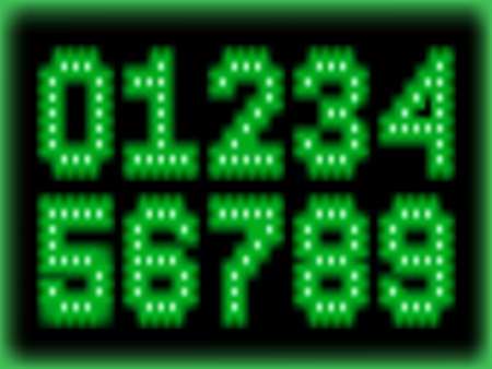 set of mumberin digital green light styleのイラスト素材