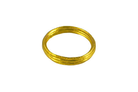 gold ring frame on isolate on white の写真素材
