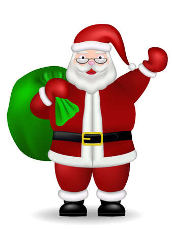 Vector of Santa Claus giving xmas giftのイラスト素材