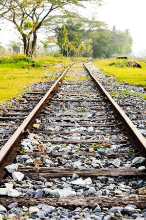 the old railway tracks in a rural scene