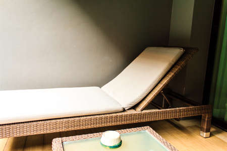 The beautiful Lounge sunbed in swimming pool 