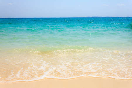 Wave of the sea on the sand beach