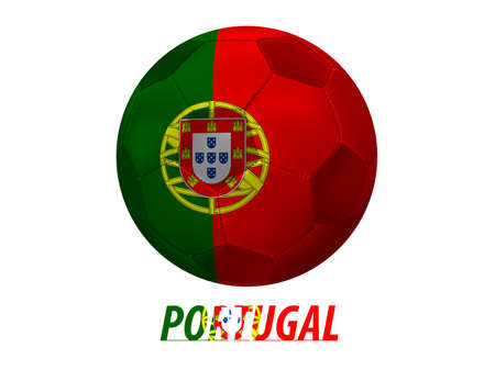 Soccer ball with portugal flag isolated in white のイラスト素材