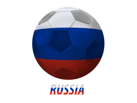 Soccer ball with russia flag isolated in white のイラスト素材
