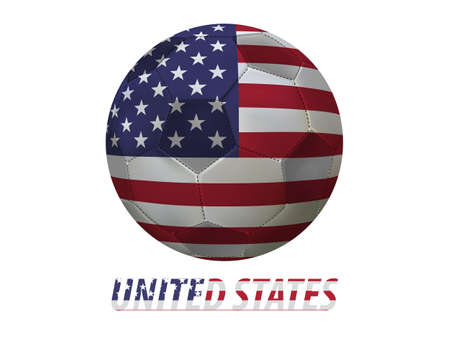 Soccer ball with united states flag isolated in white のイラスト素材