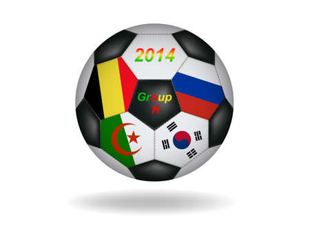 Soccer ball with flag isolated on white のイラスト素材