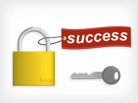 Key to Success. Success label with keyのイラスト素材