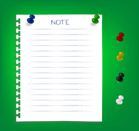 The white reminder notes paper with pinsのイラスト素材