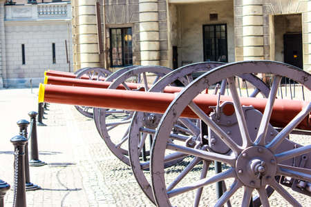 Guns near the Royal Palace in Stockholmの写真素材