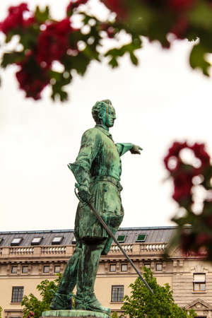Statue of Charles XII (Karl XII) in Stockholm, Swedenの写真素材