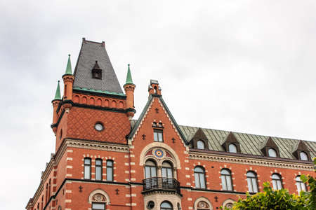 Stockholm. A view to the historic buildings in the old townの写真素材