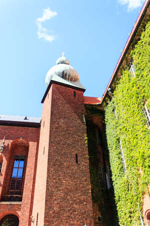 Summer scenery of City Hall Tower in the Old Town (Gamla Stan) in Stockholm, Swedenのeditorial素材