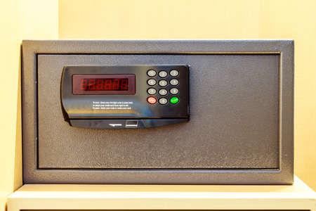 Safe box with electonic lock in the hotel