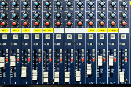 Buttons and tabs in various parts of the audio controllerの写真素材