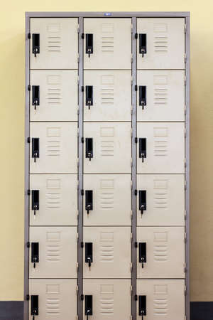The metal Lockers cabinets in a locker room.の写真素材