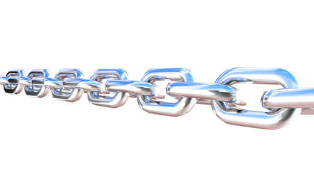 Realistic chain on white background. 3d renderの写真素材