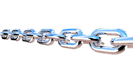 Realistic chain on white background. 3d renderの写真素材