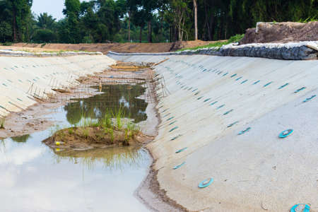 Drain in the water system construction siteの写真素材
