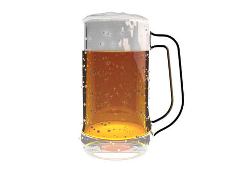 Beer mug isolated on a white background (3D Render)の写真素材
