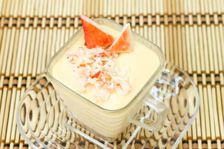 Chawanmushi - Japanese steamed egg custard in cupの写真素材