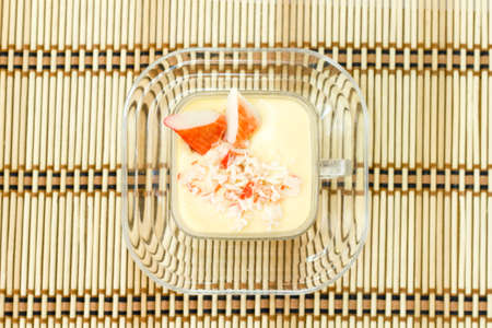 Chawanmushi - Japanese steamed egg custard in cupの写真素材